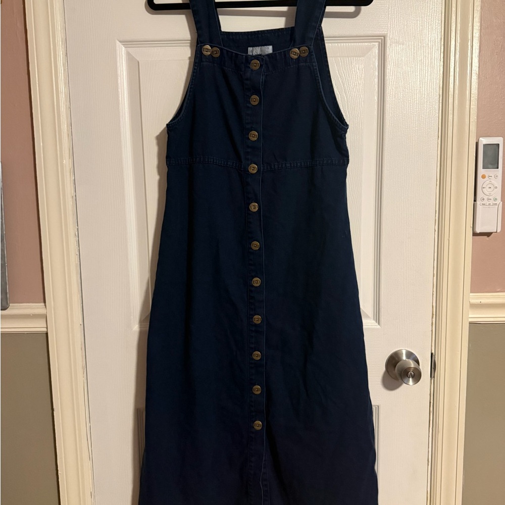 Christopher & Banks Denim (soft) Button-Front Sleeveless Dress